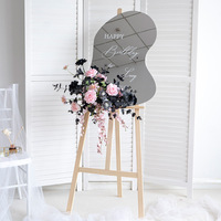 Tableau d'affichage miroir textuel, ensemble de fleurs artificielles pour arrangements de mariage, décoration de bienvenue pour hôtels et devantures de magasins, art floral