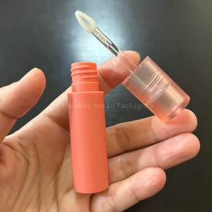 ISMAN Tubes de conditionnement givrés vides pour <span class=keywords><strong>rouge</strong></span> à lèvres liquide et brillant à lèvres, 3 ml, ronds, violet, orange, rose, avec pinceau en forme de cœur - Product Image 6