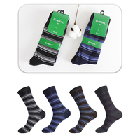 Chaussettes colorées à motif rayé tricoté de style décontracté épais respirant de qualité supérieure pour hommes pour la vente en gros pour le printemps