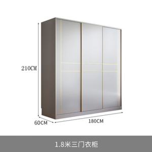 Armoire coulissante de luxe légère 2022 pour chambre à coucher, mobilier de maison, montage simple, grande armoire à portes coulissantes - Product Image 6