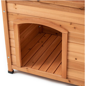 Çift Katmanlı Ahşap Köpek Kafesi, Dış Mekan Yağmur Geçirmez Evcil Hayvan Evi, Sıcak Tutma Özellikli Hayvan Desenli, Küçük Irklar İçin, Her Mevsim, Oturma Odası Kullanımı - Product Image 6