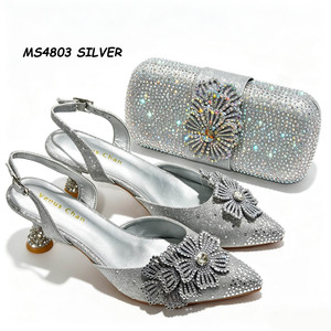 Latest Wholesale Low Heels Italian <strong>Peach</strong> Dress <strong>Shoes</strong> and Bag Matching Set Nigerian Style Women - Product Image 5