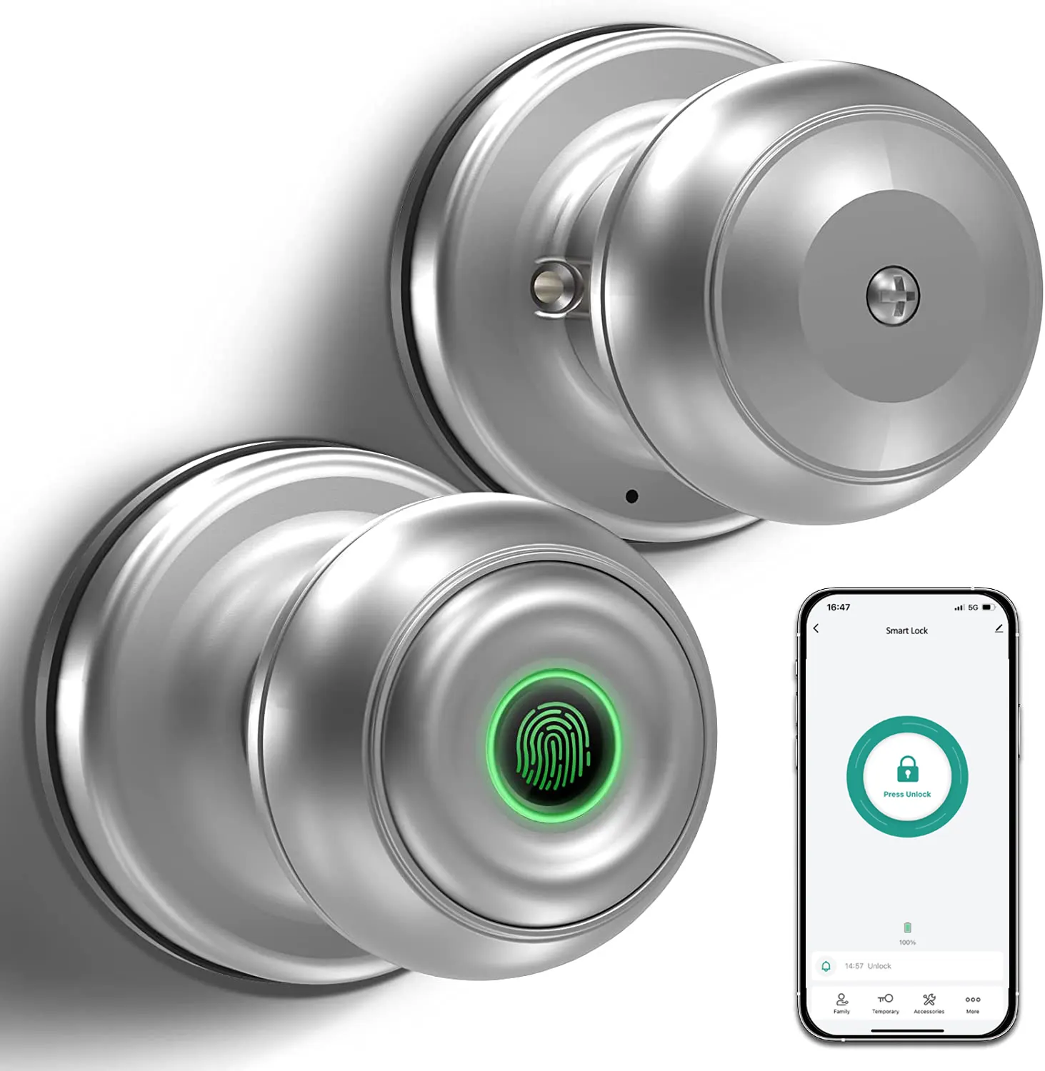 WAFU Euro Tuya APP, empreintes biométriques, clés mécaniques, cylindre Bluetooth, serrure de porte intelligente électronique avec serrure de bouton de porte intelligente