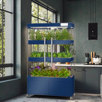 Système de culture hydroponique intelligent d'intérieur avec pompe d'arrosage automatique, lumière LED de croissance, jardin vertical pour herbes et légumes à feuilles, culture à domicile
