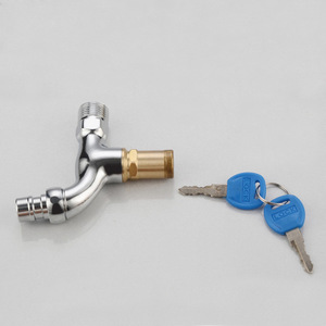 <span class=keywords><strong>Robinet</strong></span> de machine à laver en cuivre à poignée unique avec clé, pour extérieur, balcon, piscine, 4 points DN15, raccord rapide - Product Image 2