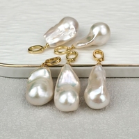 Trendy High Luster Natural Baroque Pearl 925 Silver Universal Clasp 20-25mm Nature Freshwater Pearl Wholesale Factory Price