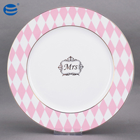 Service de table en porcelaine de haute qualité, bleu et rose, vente en gros, style nordique européen, vaisselle et assiettes de luxe, service de table de restaurant