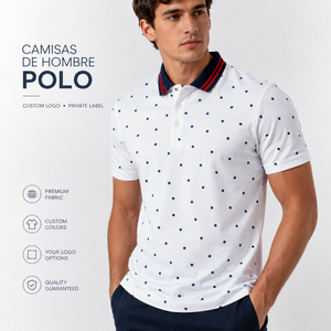 Chemises Polo Homme à Pois, Col Contrastant, Logo Personnalisé, Marque Privée, Fabricant OEM ODM - Product Image 2