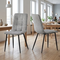 Chaise de salle à manger d'intérieur rembourrée en tissu, marque Wancheng, moderne et bon marché, avec pieds en fer, vente en gros