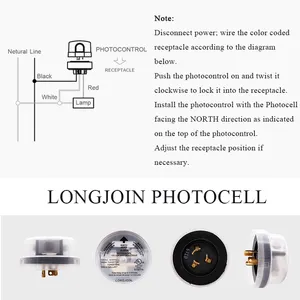 Sensor de luz de fotocélula para exteriores, dispositivo de iluminación de larga duración con diseño único personalizado, certificación UL 110, 277VAC, fabricante de Shanghai