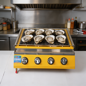Grill à huîtres au gaz, machine à barbecue commerciale, équipement de cuisson multifonctionnel pour restaurants de fruits de mer, d'huîtres et d'ormes - Product Image 4