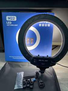 Anneau vidéo de 22 pouces Dimmable 3 anneaux de support de téléphone Tiktok <span class=keywords><strong>56</strong></span> <span class=keywords><strong>cm</strong></span> Station lumière support mural pour barbier éclairage photographique - Product Image 2