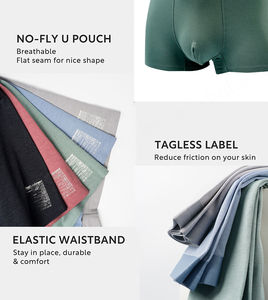 Venta directa de fábrica, ropa interior de alta calidad para hombre, pierna larga, talla grande, transpirable, modal, venta al por mayor, calzoncillos para hombre, bóxer para hombre - Product Image 4