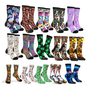 Chaussettes personnalisées en gros sans limite de couleur, imprimées numériquement en 3D <span class=keywords><strong>avec</strong></span> photos de visages d'animaux amusants, motifs léopard, poisson, <span class=keywords><strong>chien</strong></span>, chat - Product Image 5