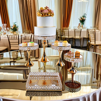 High Foot vergoldete Kuchenst änder Set für Hochzeit Neujahr Abschluss feiern Dessert Tablett Display Party Dekorationen 3-16 Stück