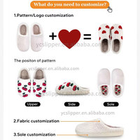 Op maat gemaakte Valentijnsdag pantoffels voor dames, winterse zachte warme binnenpantoffels van kasjmier, trendy pantoffels met strik, pluizige pantoffels