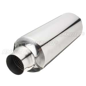 Silenciador de Escape Universal para Automóvil, Resonador de Tubo de Escape con Entrada/Salida de 51 mm, Acero Inoxidable - Product Image 3