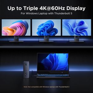 UGREEN Revodok Max 2131, Estación de Conexión <span class=keywords><strong>Thunderbolt</strong></span> 5, 13 en 1, Transferencia de 120 Gbps, Pantalla Única 8K, Pantalla Dual 6K a 60 Hz, 2.5 GbE, SD/TF 4.0 - Product Image 5