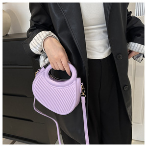 Mini bolso de Sillín para axilas, bolso de hombro de cuero PU individual para axilas, bolso de mensajero informal de Color sólido, bolsos de mano. Z0931 - Product Image 6