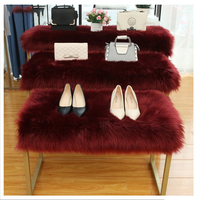Tapis de présentation en peluche, tapis de sol antidérapant, tapis moelleux en fausse fourrure de mouton rose pour salon