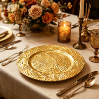Nouvelles Assiettes de Présentation Rondes en PP Durable Effet Diamant Argenté pour Tables de Mariage Modernes et Glamour
