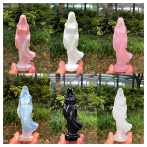 Artisanat en cristal naturel, figurine de sorcière en jade Xiuyan, sculpture en pierre précieuse, pierre de guérison, statue de déesse en opalite pour la décoration et le Feng Shui - Product Image 6