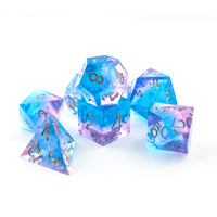 Jeu de dés de jeu de chiffres colorés dnd dés en résine polyédrique ensemble de dés acryliques