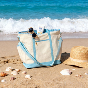 <span class=keywords><strong>Monogram</strong></span> Weekender <span class=keywords><strong>Tote</strong></span> Túi bán buôn giáo viên của món quà sò điệp Vai Túi ric Rac vải bãi biển túi - Product Image 1