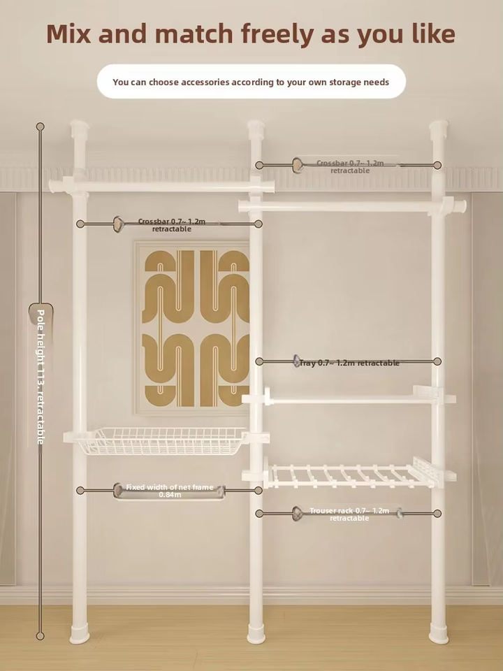 Floor-standing Metal Clothes Drying Rack-Home Use No Drilling Required ...