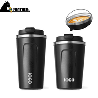 Vaso de Café Negro de 13 oz, Vaso Térmico de Acero Inoxidable Aislado de 17 oz, Venta al por Mayor, Termo con Pantalla de Temperatura, Vaso Personalizado con Impresión