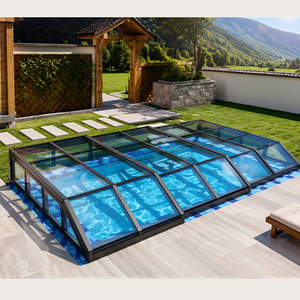Cubierta Retráctil Personalizada para Piscina, Casa de Cristal con Techo Deslizante de Aluminio, Solárium Impermeable para Todas las Estaciones, Protección Exterior contra la Lluvia - Product Image 5