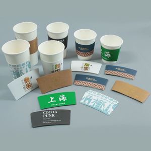 Manchons de tasses à café en papier kraft noir imprimés avec logo, jetables, pour boissons chaudes ou froides, compatibles avec les tasses universelles de 12 et 16 oz - Product Image 4
