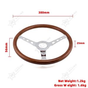 Volant en Bois Massif de 15 Pouces (380 mm) Universel Ancien Style Rétro Classique Vintage - Product Image 5