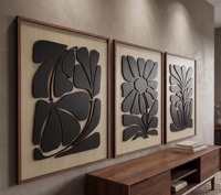 Peinture à l'huile abstraite moderne en plâtre blanc, peinte à la main, sur toile sculpturale 3D épaisse, art mural personnalisable, taille ajustable, style bohème argenté