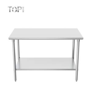 Plan <span class=keywords><strong>de</strong></span> travail poli résistant à la corrosion, <span class=keywords><strong>table</strong></span> en acier inoxydable à double niveau personnalisée, 300 kg/m, cuisine commerciale - Product Image 2