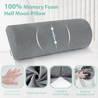 Coussin de repos pour les jambes en lin et mousse à mémoire de forme, demi-lune, pour le soutien des genoux, des lombaires et des chevilles, confort des pieds, pour le sommeil et la relaxation