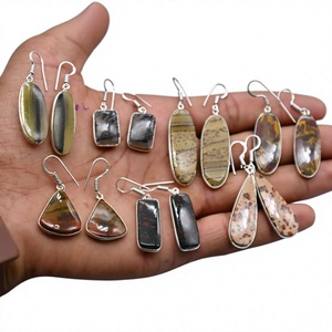 Natural Stone <b>Earrings</b> Lot Black Onyx, Green Onyx, Tanzanite And Peridot Gemstone <b>Earring</b> - Product Image 1