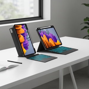 Gran oferta, funda para tableta con teclado inalámbrico con retroiluminación para <span class=keywords><strong>Samsung</strong></span> Galaxy <span class=keywords><strong>Tab</strong></span> <span class=keywords><strong>S7</strong></span> S8, funda para teclado - Product Image 1