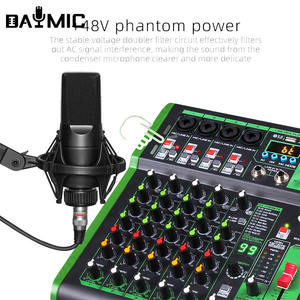 <span class=keywords><strong>Console</strong></span> de <span class=keywords><strong>mixage</strong></span> audio professionnelle 4, 6 ou 8 canaux, équipement sonore DJ avec 99 DSP, USB, Bluetooth et panneau latéral pour cabinet - Product Image 4