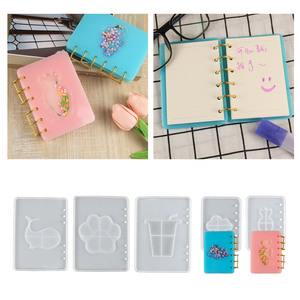 Moldes de silicone para caderno, 5 tipos de moldes de silicone para fazer artesanato DIY, resina epóxi e UV, livre de BPA, para uso manual, ferramentas de fundição, A5 / A7 - Product Image 5