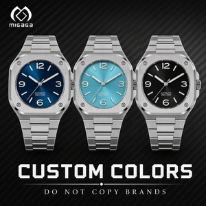 <span class=keywords><strong>Reloj</strong></span> Mecánico Automático Cuadrado Personalizado con Correa de Acero Inoxidable 316L, Resistente al Agua 100M, Esfera Luminosa - Product Image 1