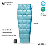 Saco de Dormir de Plumón de Pato Ultraligero Norbhike para Acampar al Aire Libre con Bolsa de Compresión, Certificado RDS, 2 en 1