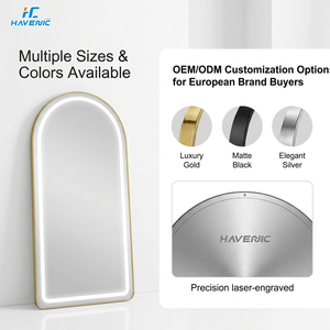 Suministro de fábrica, espejo de decoración arqueado de longitud completa con luces Led, espejos largos de cuerpo completo inclinados montados en la pared independientes - Product Image 3