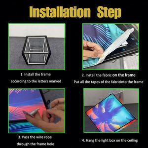 Caja de Luz Cúbica Giratoria de Pared para Exhibición, Decoración de Tiendas, Caja de Luz Cúbica de Tela - Product Image 3