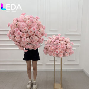 LEDA Hot Pink <b>Artificial</b> <b>Flower</b> Runner Wedding Backdrop Wall Props <b>Artificial</b> Silk <b>Flower</b> <b>Artificial</b> Plant <b>Arrangement</b> Panel - Product Image 2