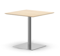 Table de réunion moderne avec structure en métal et plateau en bois pour bureau à domicile, table carrée
