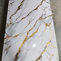 Assurance qualité, feuille de marbre artistique en PVC brillant, résistante aux rayures, de taille personnalisée, pour la décoration murale intérieure des hôtels