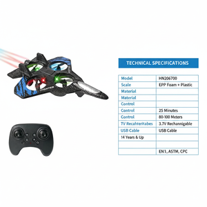 Aviones RC para Niños y Adultos, Avión de Combate RC con Luz 360. Aviones de Juguete de Combate con Control Remoto de Espuma - Product Image 6
