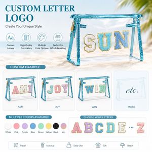 กระเป๋าเครื่องสำอางซิป PVC กันน้ำ เป็นมิตรกับสิ่งแวดล้อม สำหรับจัดเก็บเครื่องสำอาง พกพาสะดวก  รับสกรีนโลโก้ตามแบบ - Product Image 3