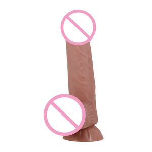 Super <span class=keywords><strong>Real</strong></span> Skin Big Enorme Dildo Realista Ventosa Gallo Hombre Artificial Pene Dick Juguetes sexuales para mujeres Vaginal - Product Image 3